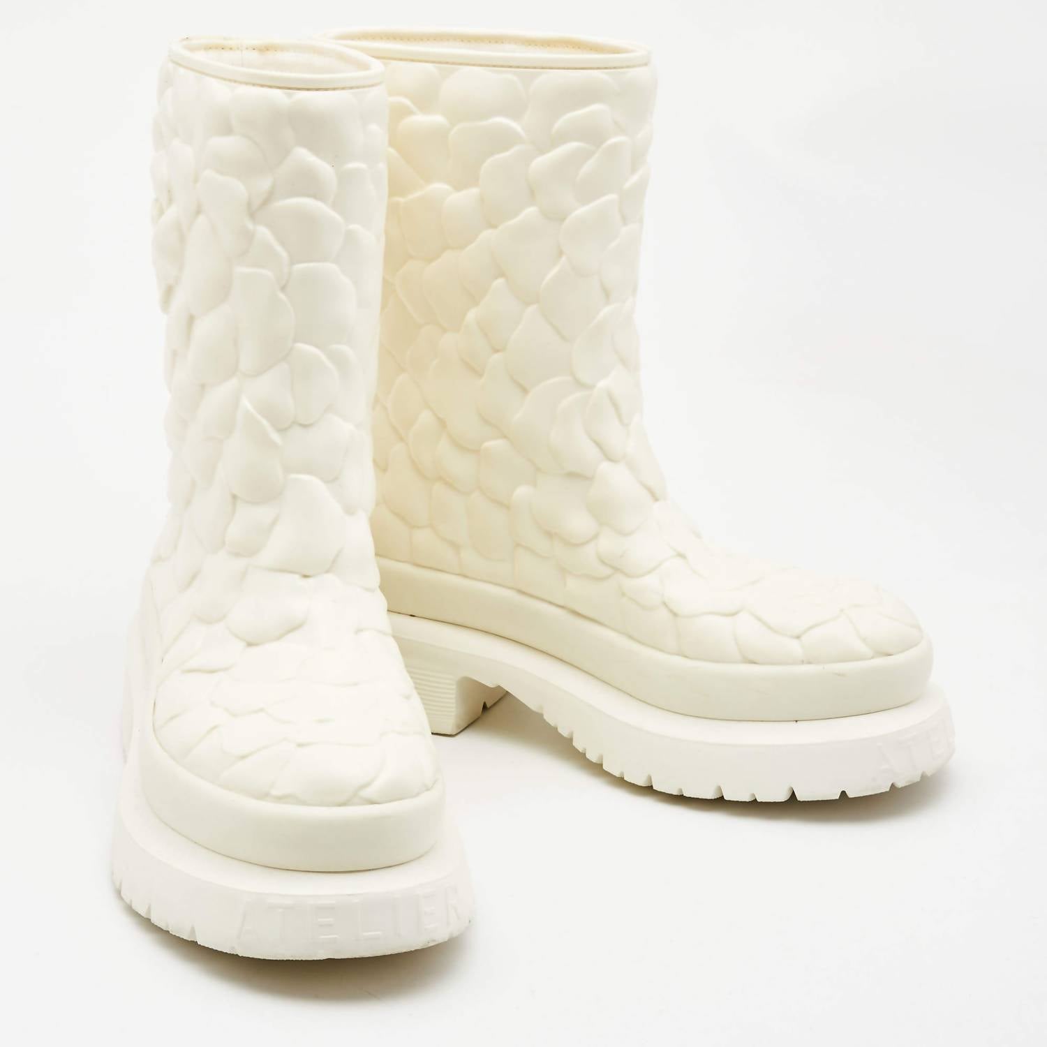 1744d618-6ff0-4812-997b-ea961751ed69-upscale_15k-1500x1500-70 Valentino Garavani - Women's Rubber Rose Edition Atelier Mid Calf Boots - Image 1