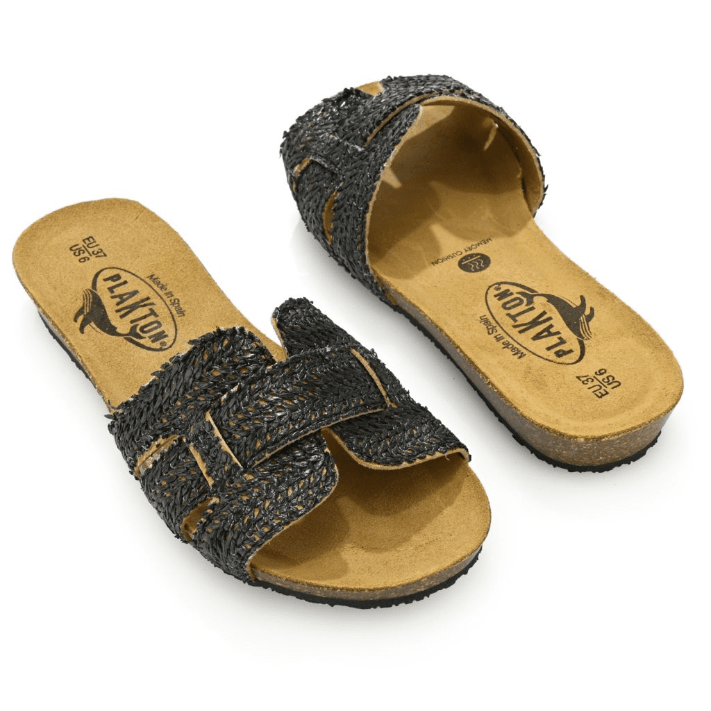 S475533-00003-15900 Plakton Fiji Slide-on Raffia Sandals - Image 1